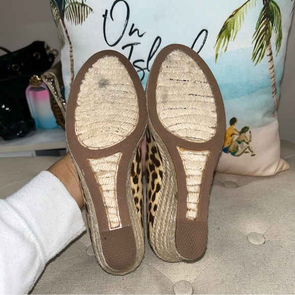 J.Crew Women'S Seville Brown/Beige Leopard Canvas Espadrille Wedges Shoes - Picture 10 of 12